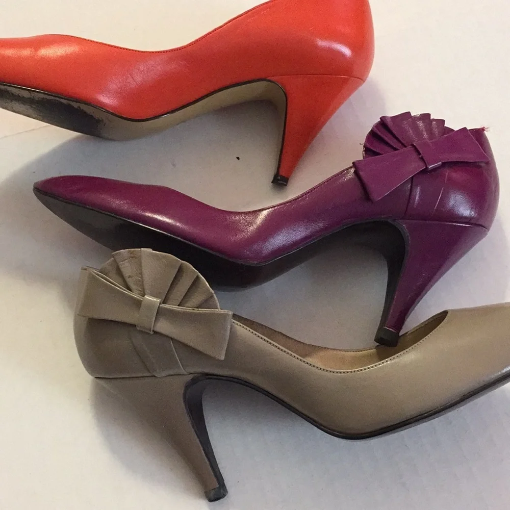 Vintage 80s pumps. 1 PAIR MAGENTA only available(like Louboutin-style black pr)​